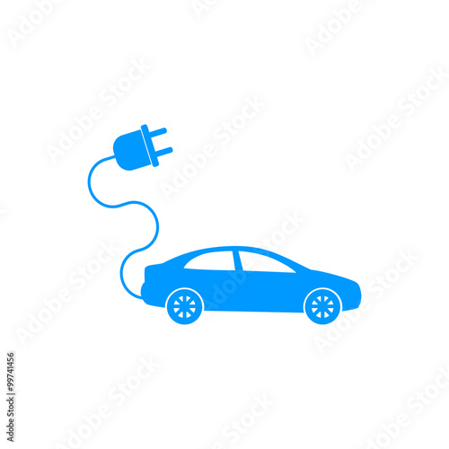electric car icon. Flat design style