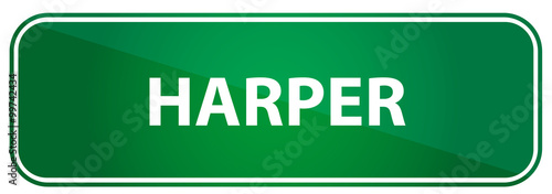 Popular girl name Harper on a green traffic sign