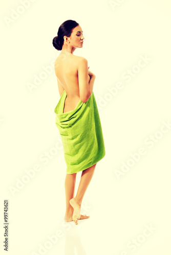 Spa woman wrapped in towel