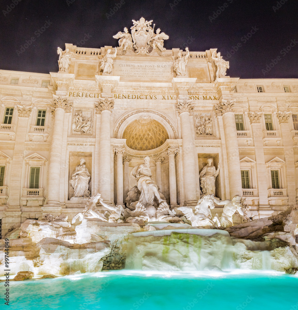 Night view of water and rocks in fountain Night view of water and rocks in fountain