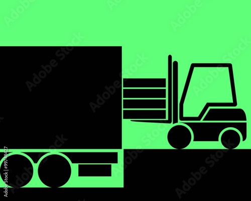 pickup truck in the warehouse