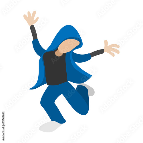 Hip hop dancer cartoon icon 