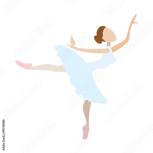 Ballerina girl dancing cartoon icon