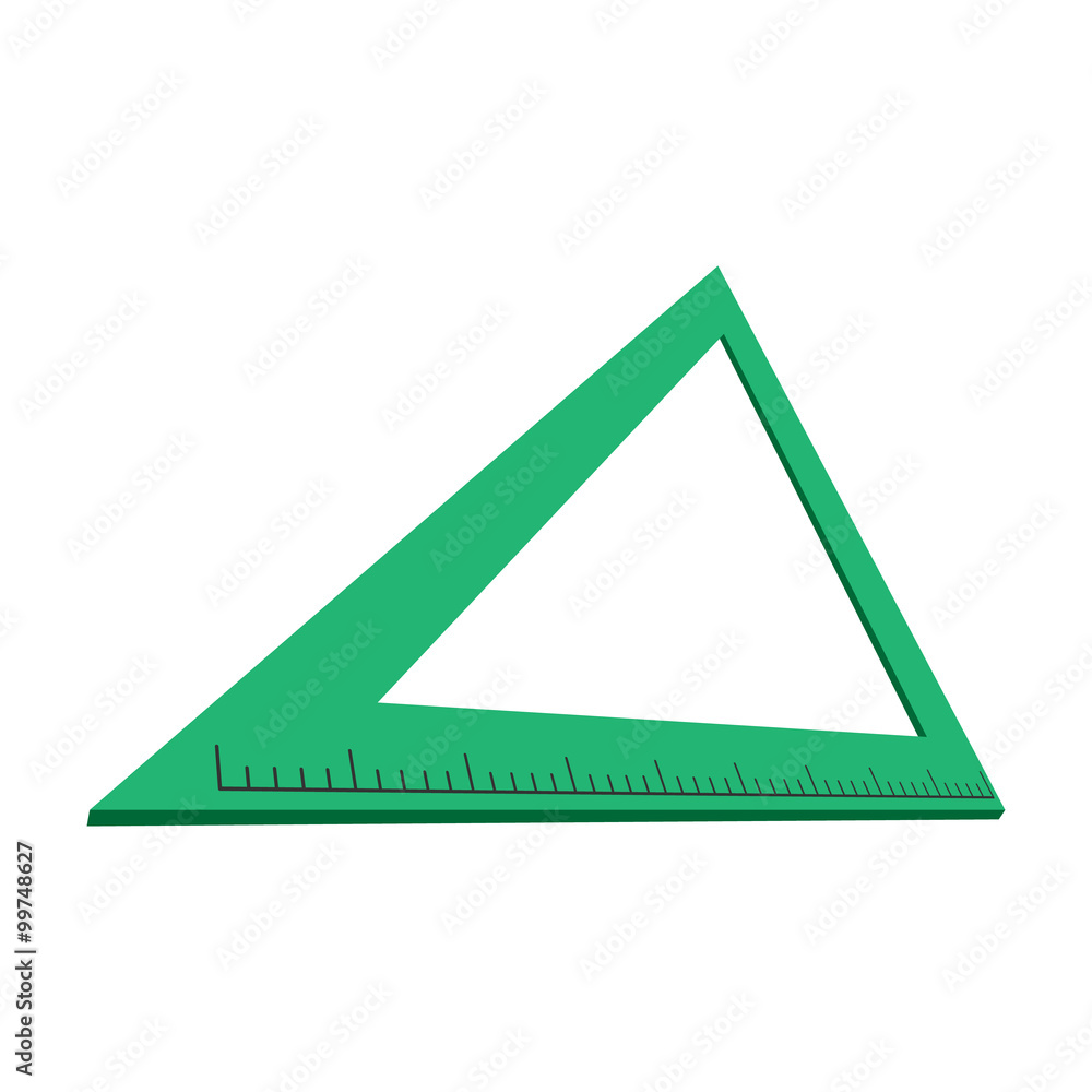 Triangle ruler cartoon icon Triangle ruler cartoon icon