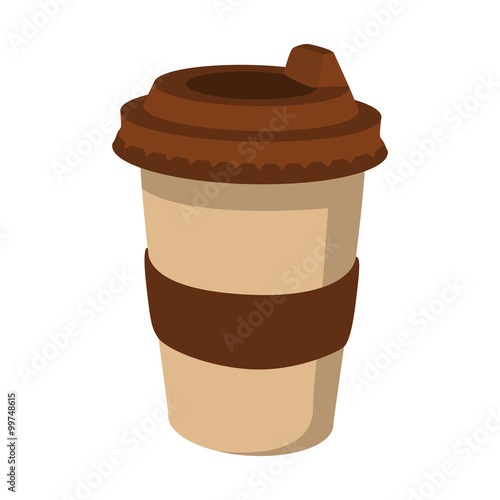 Takeaway coffee cup cartoon icon