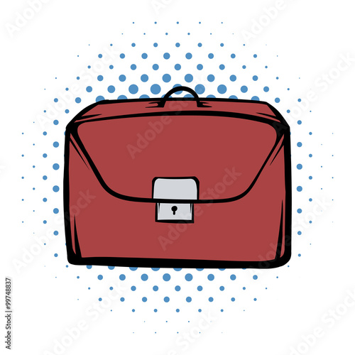 Brown business briefcase comics icon