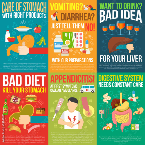 Digestion Posters Set