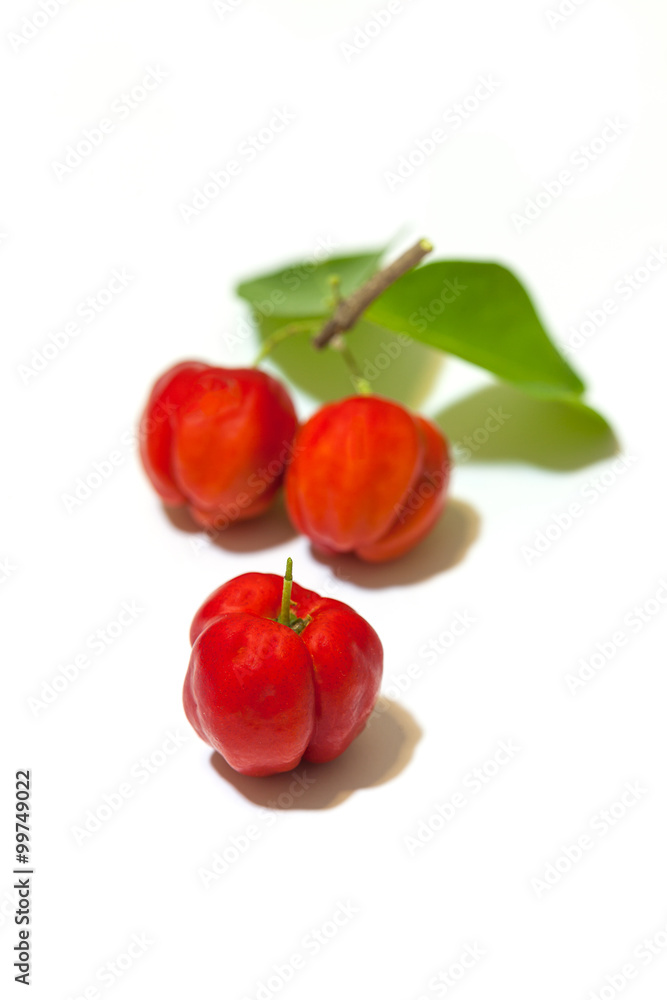 Cherry fruit on white background Cherry fruit on white background