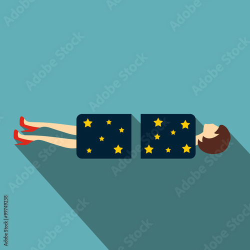 Magician sawing box with a woman flat 