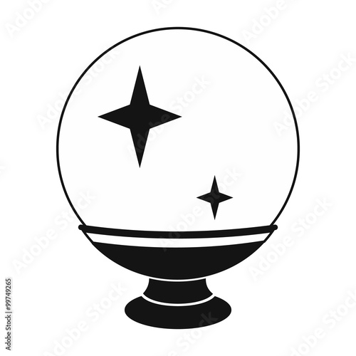 Magic ball black simple icon