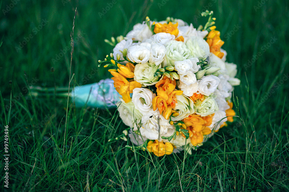 bridal bouquet on the grass