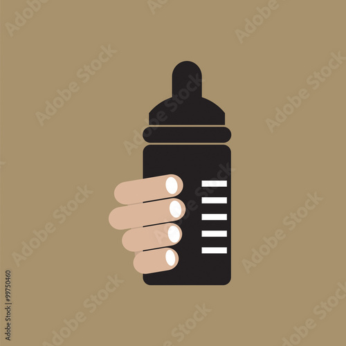 Nursing Bottle Vector Illustration.