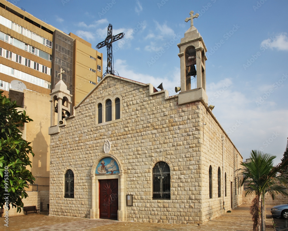 Obraz premium Elias cathedral of Melkite catholic in Haifa. Israel