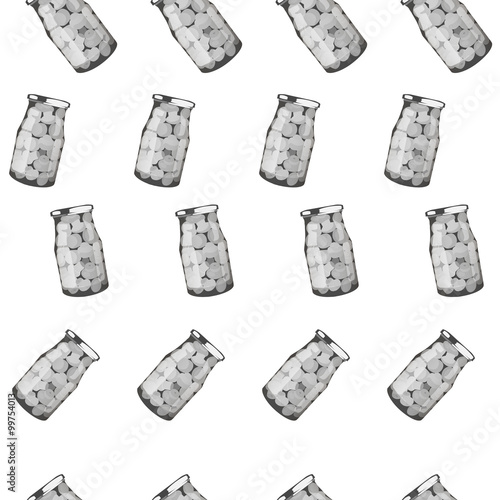 pickles in jars. Pattern of pickled realistic mushrooms. Vector illustration.