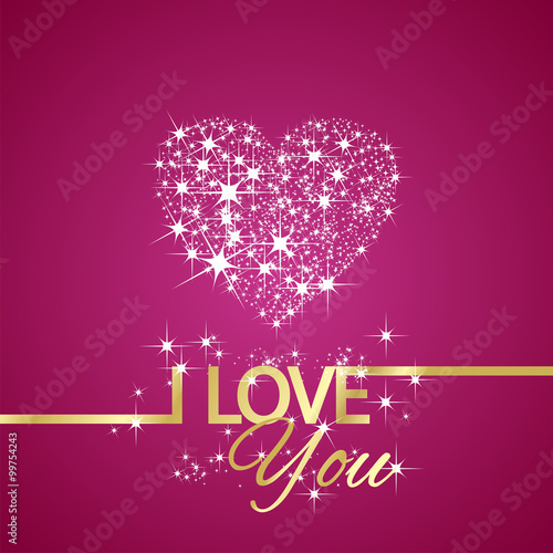 I Love You stars heart bordeaux background