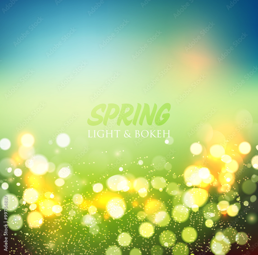 Abstract green bokeh background 