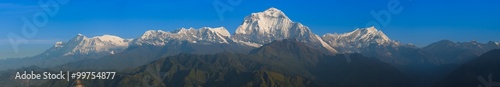 The sunshine on the mountain in the morning at poon hill, Nepal