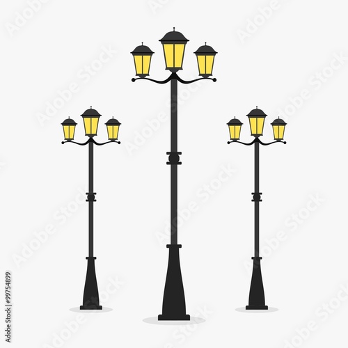 Street Lamp post on gray background.