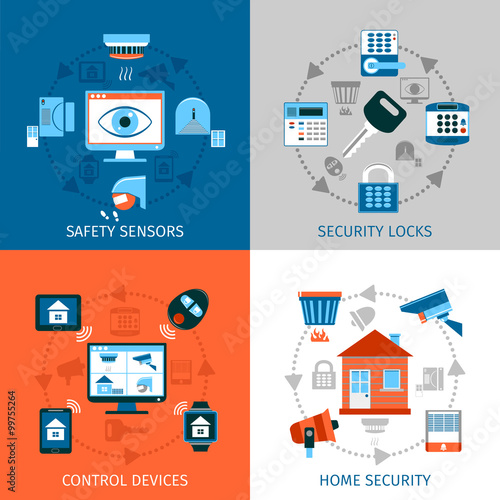 Home Safety Concept Icons Set 