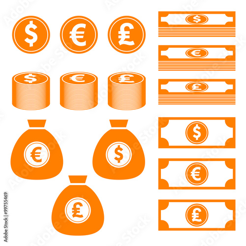 Currency, finance, money icon. Vector eps10