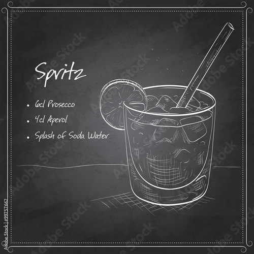 Cocktail Spritz on black board