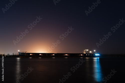 Slika na platnu Barge at night