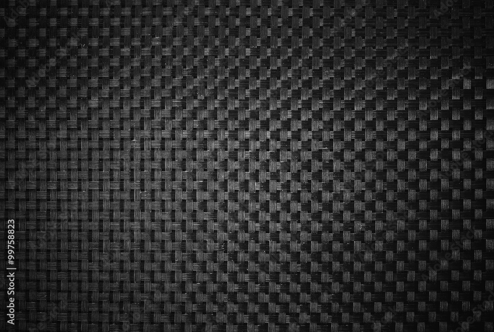 Black knit textured surface of interlaced nylon strings Black knit textured surface of interlaced nylon strings