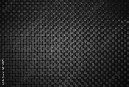 Black knit textured surface of interlaced nylon strings