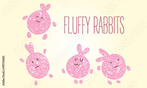 Fluffy rabbits set