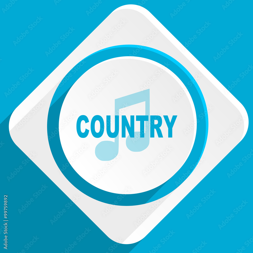 music country blue flat design modern icon for web and mobile app music country blue flat design modern icon for web and mobile app