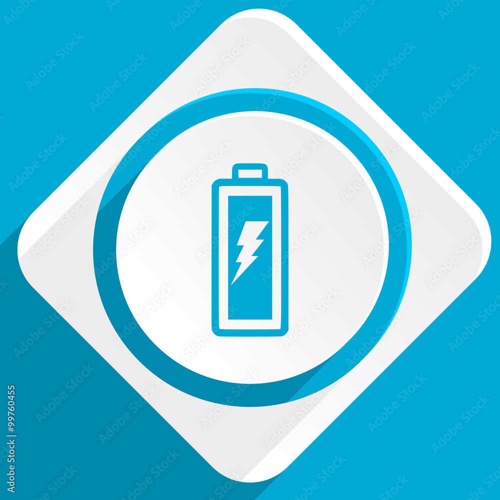 battery blue flat design modern icon for web and mobile app battery blue flat design modern icon for web and mobile app