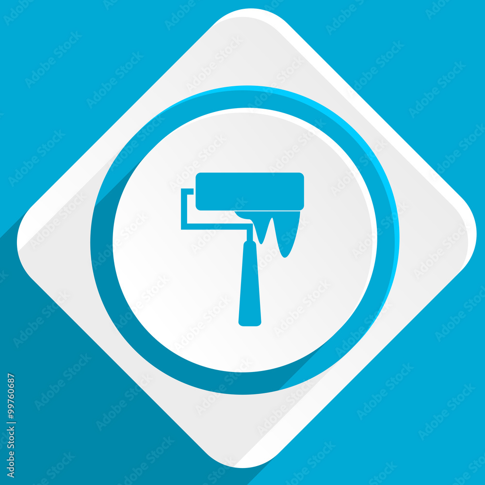 brush blue flat design modern icon for web and mobile app brush blue flat design modern icon for web and mobile app