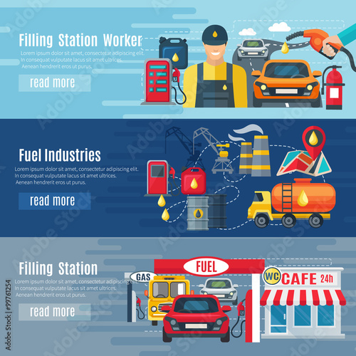  Gas Station Banners Set