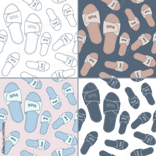 Seamless patterns with Thai massage, spa elements