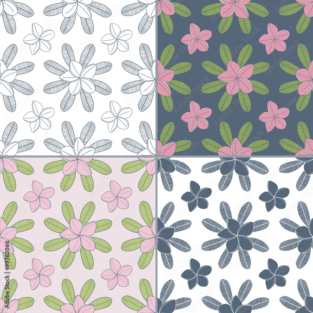 Seamless patterns with Thai massage, spa elements Seamless patterns with Thai massage, spa elements
