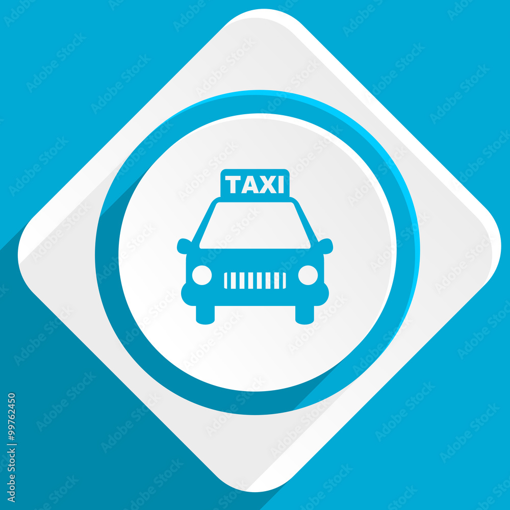 taxi blue flat design modern icon for web and mobile app taxi blue flat design modern icon for web and mobile app