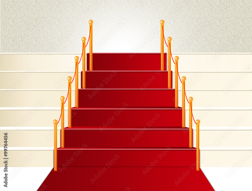 Red Carpet Stairs going upword success concept Red Carpet Stairs going upword success concept