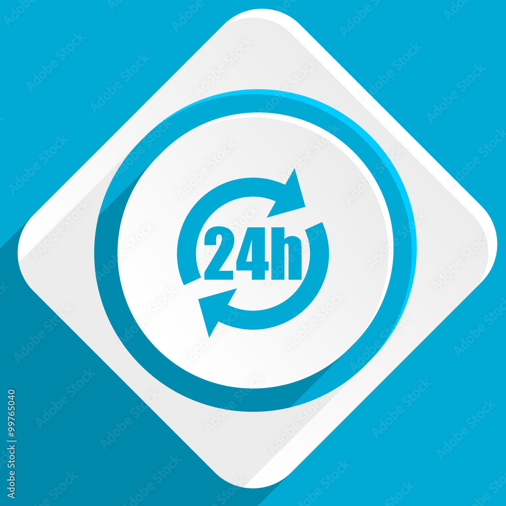 24h blue flat design modern icon for web and mobile app 24h blue flat design modern icon for web and mobile app