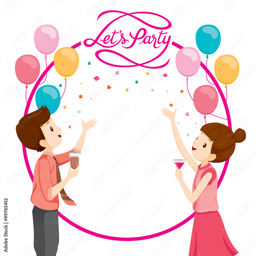 Man And Woman Happy With Party Decoration, Party, Corporate Party, Banquet, Feast, Company, Celebration Man And Woman Happy With Party Decoration, Party, Corporate Party, Banquet, Feast, Company, Celebration