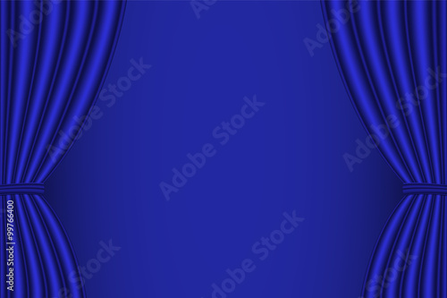 Blue curtain opened.