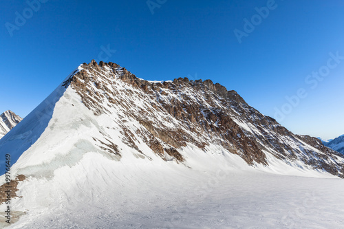 Close view of Trugberg from Monchsjoch Mountain Hut