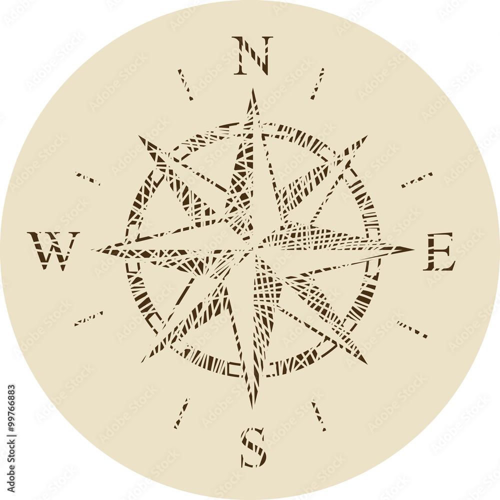 Vector image of the wind rose