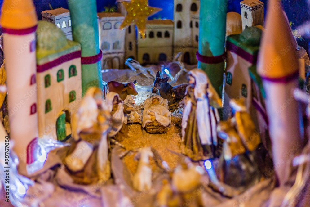 Fototapeta premium Statues in a Christmas Nativity scene