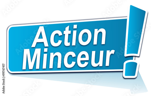 action minceur sur étiquette bleue