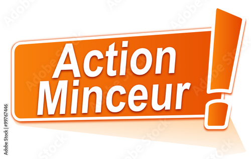 action minceur sur étiquette orange