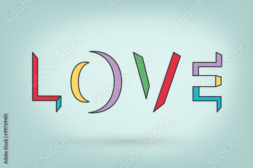 LOVE word nice design for special valentines day in vector esp10 photo