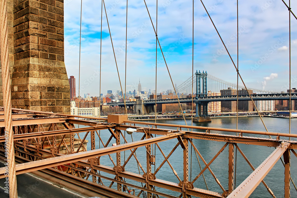 Obraz premium Brooklyn Bridge and Manhattan, New York City