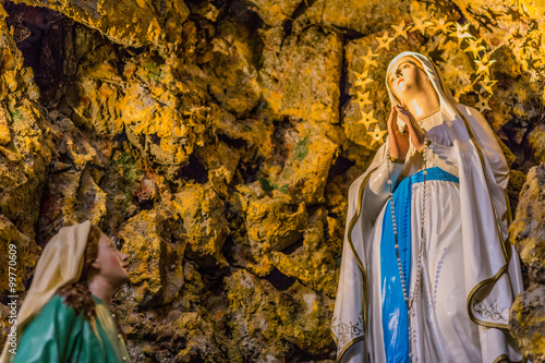 the Blessed Virgin Mary in the grotto at Lourdes