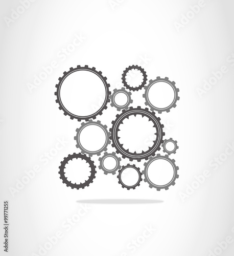 The gray and dark gray gears