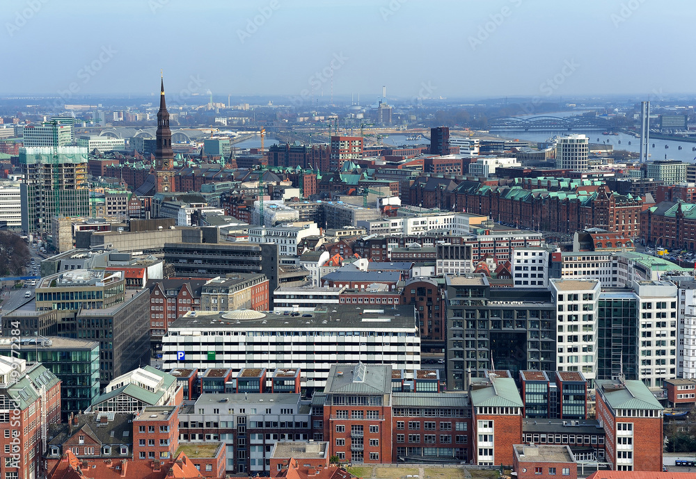 Obraz premium aerial view of Hamburg, Germany
